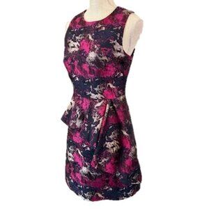 Vince Camuto Abstract Pink Navy and Silver Mini Dress